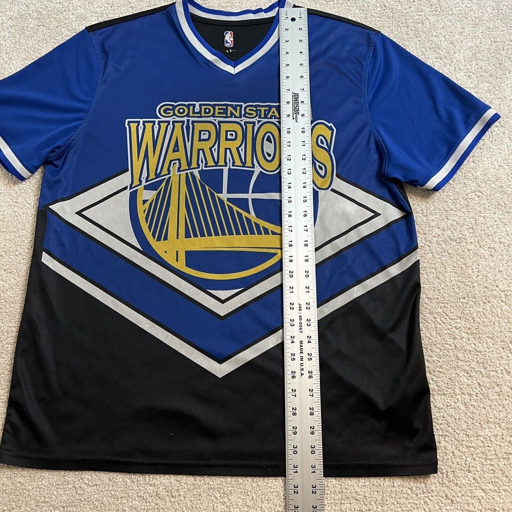 Golden State Warriors Shirt Men White Yellow Spell Out NBA Sz XL - Picture 6 of 9